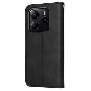 SKALO Xiaomi Redmi Note 14 4G PU-läder Plånboksfodral - Svart