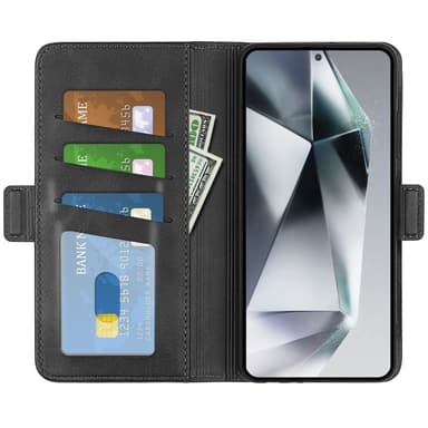 SKALO Samsung S25 Ultra Premium ID Plånboksfodral - Svart