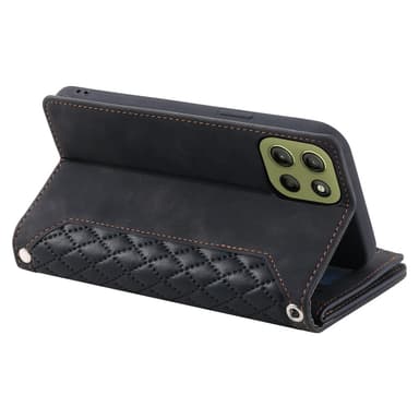 SKALO Motorola Moto G15 4G Style 005 Big Wallet Quiltat Plånboksfodral - Svart