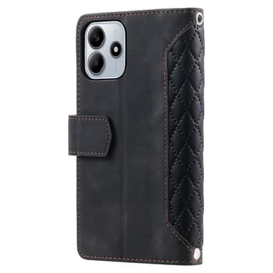 SKALO Xiaomi Redmi Note 14 5G Style 005 Big Wallet Quiltat Plånboksfodral - Svart