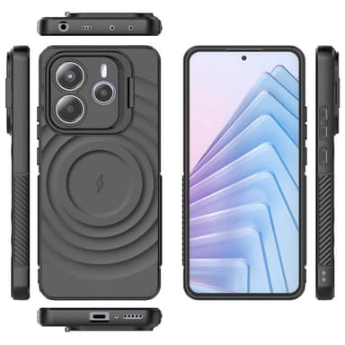 SKALO Xiaomi Redmi Note 14 5G Ripple Texture Skal - Svart