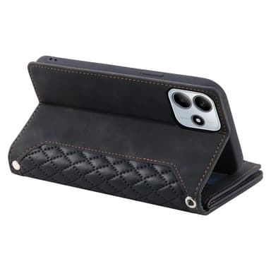 SKALO Xiaomi Redmi Note 14 5G Style 005 Big Wallet Quiltat Plånboksfodral - Svart