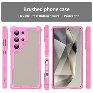 SKALO Samsung S25 Ultra Armor Hybrid Frosted Skal - Rosa