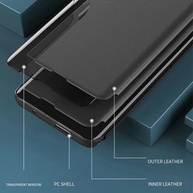 SKALO Samsung S25+ Clear View Window Fodral - Svart