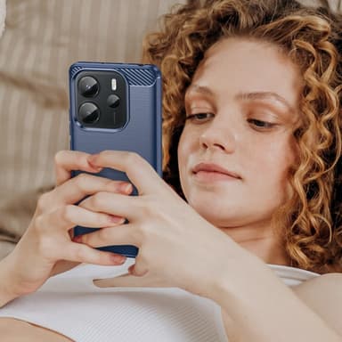 SKALO Xiaomi Redmi Note 14 4G Armor Carbon Skal - Blå