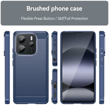 SKALO Xiaomi Redmi Note 14 4G Armor Carbon Skal - Blå