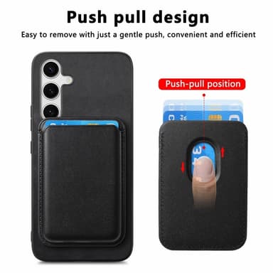 SKALO Samsung S25 2-i-1 PU-Läder Skal+Korthållare - Svart