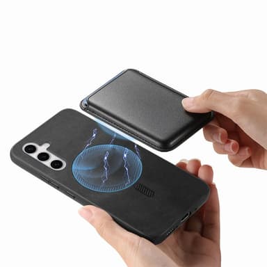 SKALO Samsung S25 2-i-1 PU-Läder Skal+Korthållare - Svart