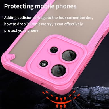 SKALO Motorola Moto G75 5G Armor Hybrid Frosted Skal - Rosa