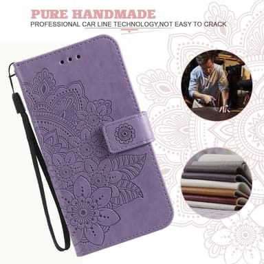 SKALO Motorola Moto G15 4G Mandala Plånboksfodral - Lila