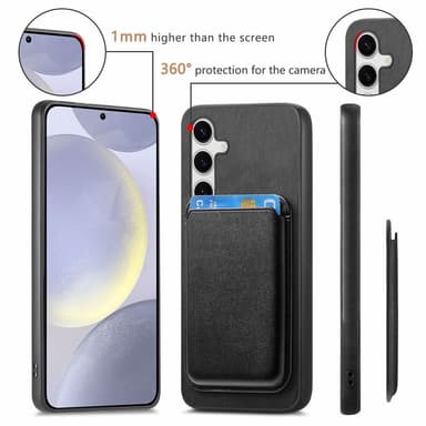 SKALO Samsung S25 2-i-1 PU-Läder Skal+Korthållare - Svart