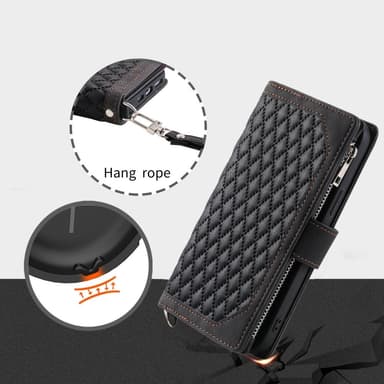 SKALO Xiaomi Redmi Note 14 Pro 5G Style 005 Big Wallet Quiltat Plånboksfodral - Svart