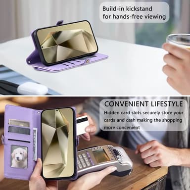 SKALO Samsung S25 PU-Läder Envelope Plånboksfodral - Lila
