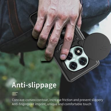 SKALO Xiaomi Redmi Note 14 Pro 5G Armor Metallring Kameraslider Skal - Svart