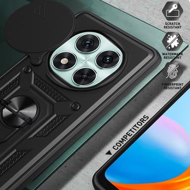 SKALO Xiaomi Redmi Note 14 Pro 5G Armor Metallring Kameraslider Skal - Svart