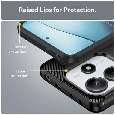 SKALO Xiaomi Redmi Note 14 5G Armor Carbon Skal - Svart