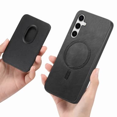 SKALO Samsung S25 2-i-1 PU-Läder Skal+Korthållare - Svart