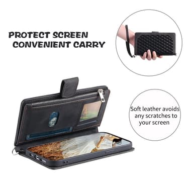 SKALO Xiaomi Redmi Note 14 Pro 5G Style 005 Big Wallet Quiltat Plånboksfodral - Svart