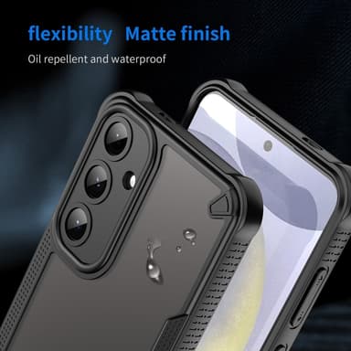 SKALO Samsung S25+ Armor Hybrid Frosted Skal - Svart