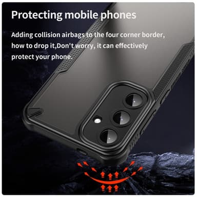 SKALO Samsung S25+ Armor Hybrid Frosted Skal - Svart