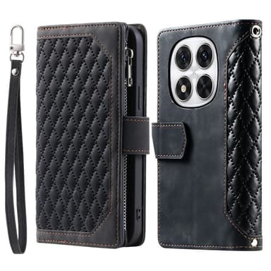 SKALO Xiaomi Redmi Note 14 Pro 5G Style 005 Big Wallet Quiltat Plånboksfodral - Svart