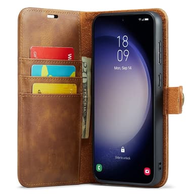 DG MING Samsung S25 2-i-1 Magnet Plånboksfodral - Brun