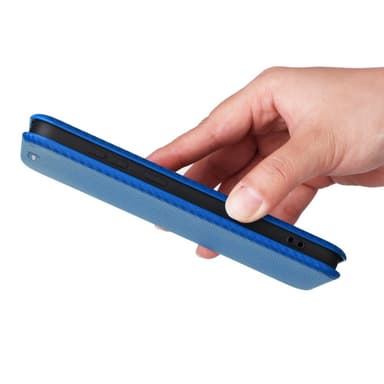 SKALO Samsung S25 Carbon Fiber Plånboksfodral - Blå