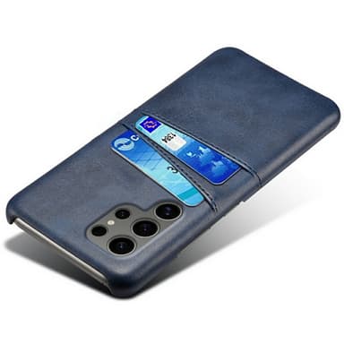 SKALO Samsung S25 Ultra PU-Läder Korthållare Skal - Blå