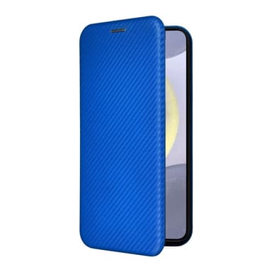 SKALO Samsung S25 Carbon Fiber Plånboksfodral - Blå