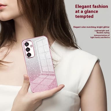 SKALO Samsung S25 Electroplating Glitter Skal - Rosa