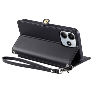 SKALO Xiaomi Redmi Note 14 4G PU-Läder Envelope Plånboksfodral - Svart