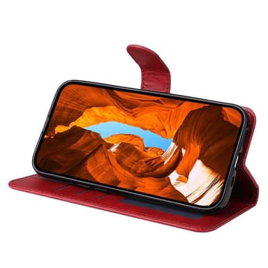 SKALO Xiaomi Redmi Note 14 4G PU-läder Plånboksfodral - Röd