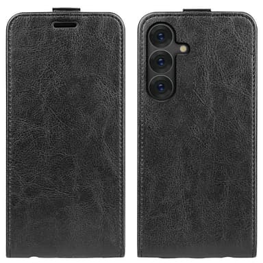 SKALO Samsung S25 Vertical Flip PU-Läder Plånboksfodral - Svart