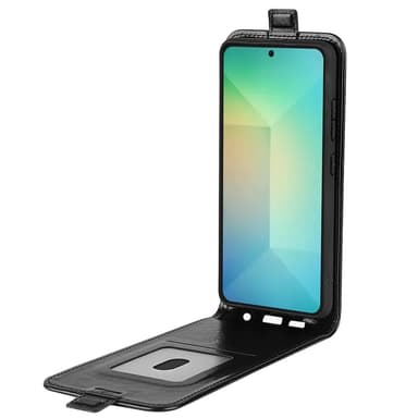 SKALO Samsung S25 Vertical Flip PU-Läder Plånboksfodral - Svart
