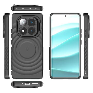 SKALO Xiaomi Redmi Note 14 Pro 5G Ripple Texture Skal - Svart