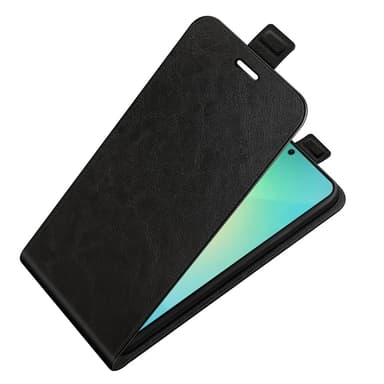 SKALO Samsung S25 Vertical Flip PU-Läder Plånboksfodral - Svart