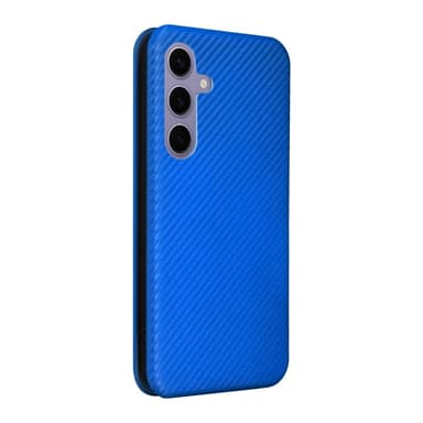 SKALO Samsung S25 Carbon Fiber Plånboksfodral - Blå
