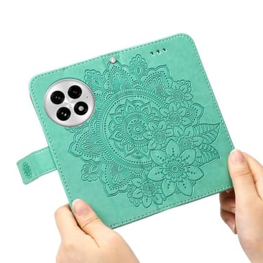 SKALO OnePlus 13 Mandala Plånboksfodral - Turkos