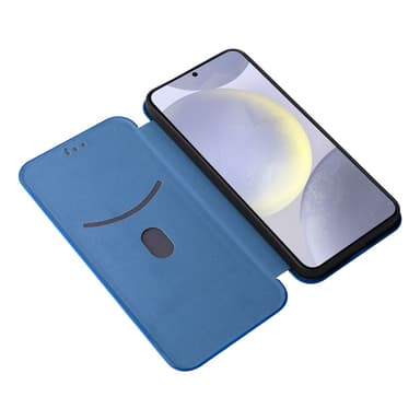 SKALO Samsung S25 Carbon Fiber Plånboksfodral - Blå