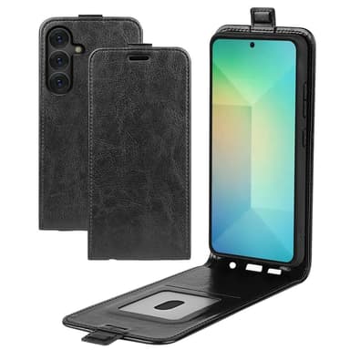 SKALO Samsung S25 Vertical Flip PU-Läder Plånboksfodral - Svart