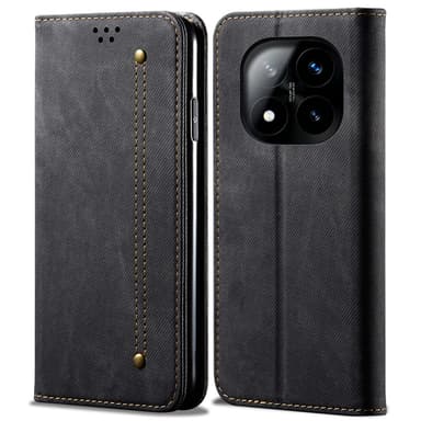 SKALO Xiaomi Redmi Note 14 Pro+ 5G Jeans Plånboksfodral - Svart