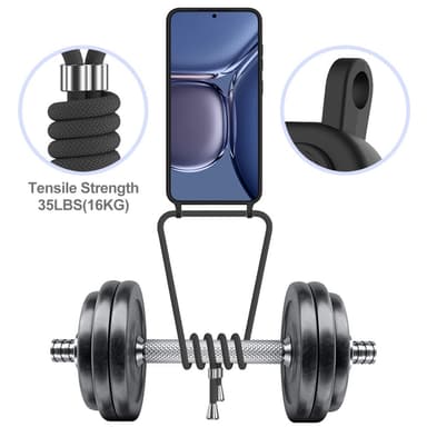 SKALO Samsung S25 Mobilhalsband Kortfack Skal - Svart
