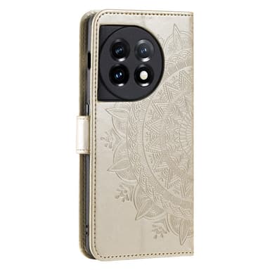 SKALO OnePlus 13R Mandala Plånboksfodral - Guld