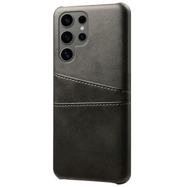 SKALO Samsung S25 Ultra PU-Läder Korthållare Skal - Svart