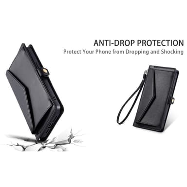 SKALO Samsung S25 PU-Läder Envelope Plånboksfodral - Svart