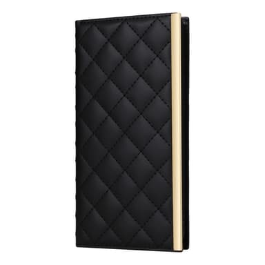 SKALO Samsung S25+ Guldkant Quiltat Axelrem Plånboksfodral - Svart