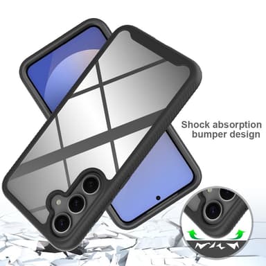 SKALO Samsung S25 Shockproof Clear Hybrid+Skärmskydd Skal - Svart