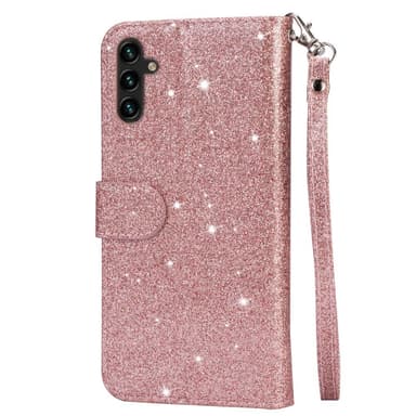 SKALO Samsung S25+ Glitter Dragkedja Plånboksfodral - Roséguld