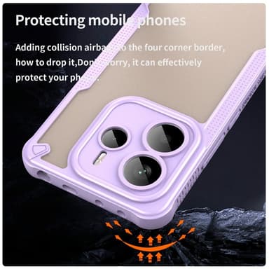 SKALO Xiaomi Redmi Note 14 5G Armor Hybrid Frosted Skal - Lila