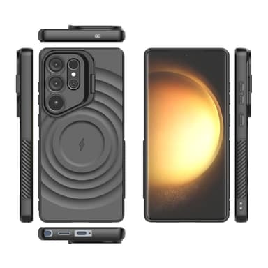 SKALO Samsung S25 Ultra Ripple Texture Skal - Svart
